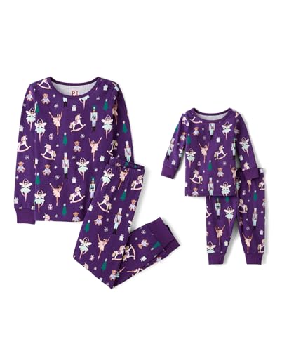 The Children's Place,Unisex Baby,and Kids, Sibling Matching, Holiday Pajama Sets, Cotton,Nutcracker Glow- Kid,6,7