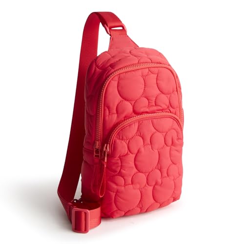Vera Bradley Women's Disney Featherweight Lorman Sling Backpack Crossbody Bag, High Risk Red, One Size