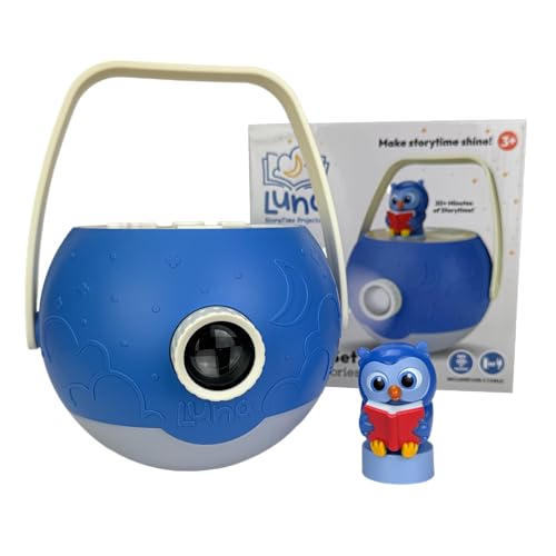 LUNA STORYTIME Kids Book Projector - 5 Read-Aloud Stories, 5 Songs, Night Light & Soothing Dream Music | Children Ages 3+ Storytime Projector for Kids & Toddlers | Educational Toys, Owl