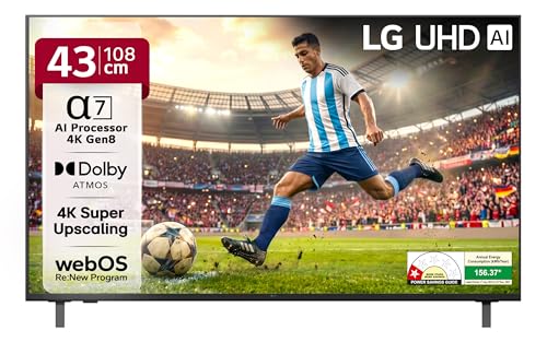 LG 108 cm (43 inches) UA8 AI Series 4K Ultra HD (3840 x 2160) Smart webOS LED TV 43UA82006LA 2025