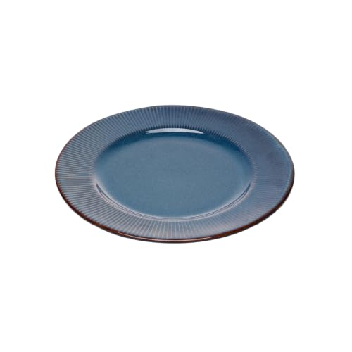 LYOR - Prato Raso de Cerâmica Linear Azul 27cm