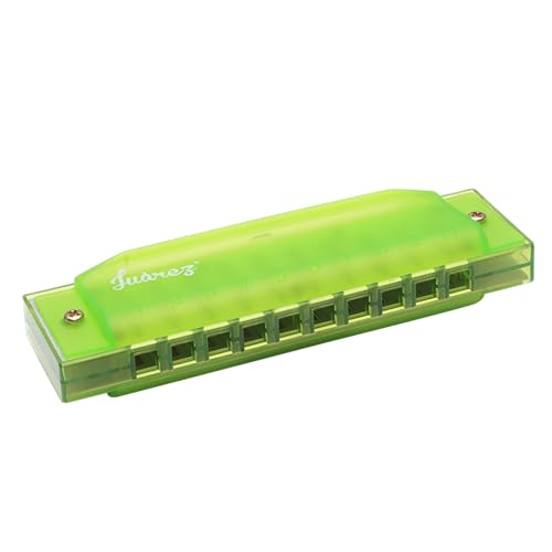 Juarez JJ10GR Harmonica, 10-Hole Diatonic in C Key, GREEN
