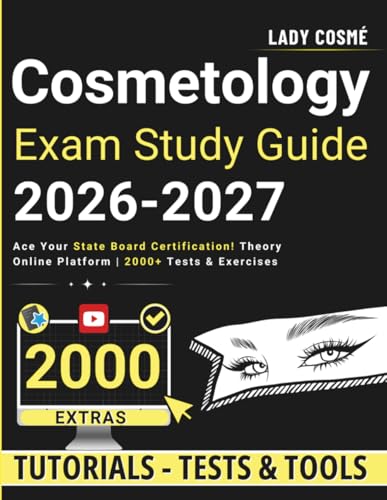 Cosmetology Exam Study Guide: Ace Your State Board Certification! Theory | Online Platform | 2000+ Tests & Exercises
