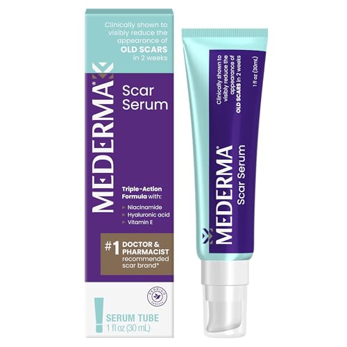 Mederma Scar Serum – Triple-Action Formula with Vitamin E, Hyaluronic Acid & Niacinamide – Clinically Shown to Reduce Old Scars, 1 Fl. Oz.