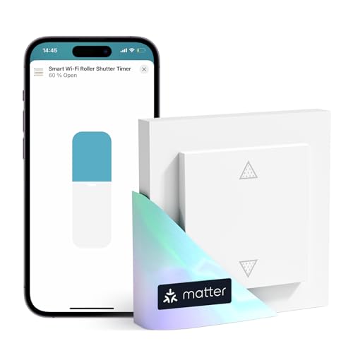 (-17%) Meross Matter Smart Rolladenschalter WLAN 55x55mm, Smart Home Rolladensteuerung | Jalousieschalter, kompatibel mit Apple HomeKit, Alexa und Google Home(NEUTRALKABEL ERFORDERLICH)