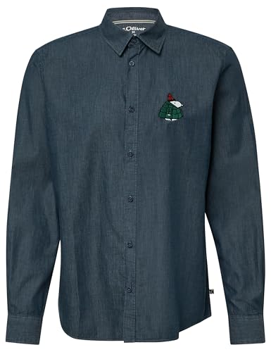 🔥 SELTEN SO GÜNSTIG (-83%) s.Oliver Herren Hemd – Regular Fit, Langarm, Kentkragen, All-over-Print