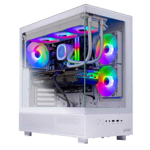 Skytech Gaming Azure 3 Gaming PC, AMD Ryzen 7 9700X 3.8GHz, NVIDIA RTX 5060, 1TB NVMe SSD, 32GB DDR5 RAM 6000, 850W Gold ATX 3 PSU, 360 ARGB AIO, Wi-Fi, Win 11, Desktop