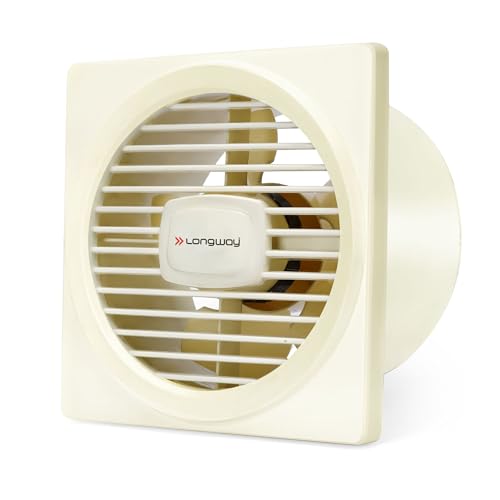 LONGWAY Gusto 6 Inch 150 mm Energy Efficient Exhaust Fan | High Speed Powerful Motor | Noiseless Operation & Easy to Clean | Suitable for Bathroom, Ki
