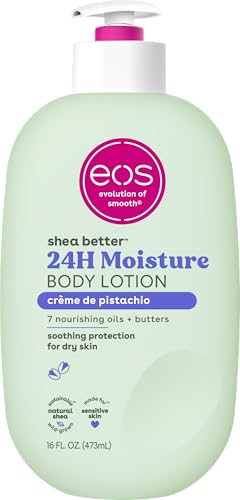 eos Shea Better Body Lotion- Crème de Pistachio, 24-Hour Moisture Skin Care, Lightweight & Non-Greasy, Made with Natural Shea, Vegan, 16 fl oz