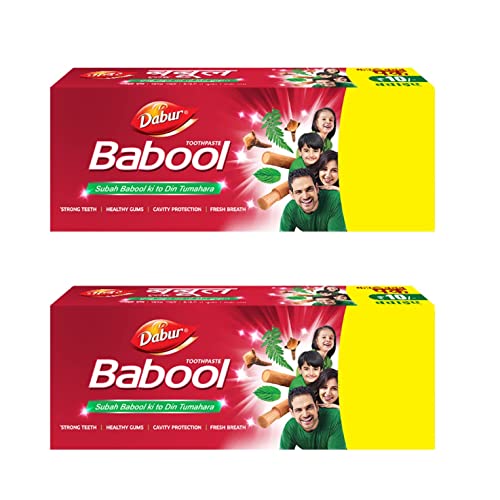 Dabur Babool Ayurvedic Toothpaste -700g (350g x 2) | For Strong Teeth & Healthy Gums | Helps in Cavity Protection, Fresh Breath | All Round Protection