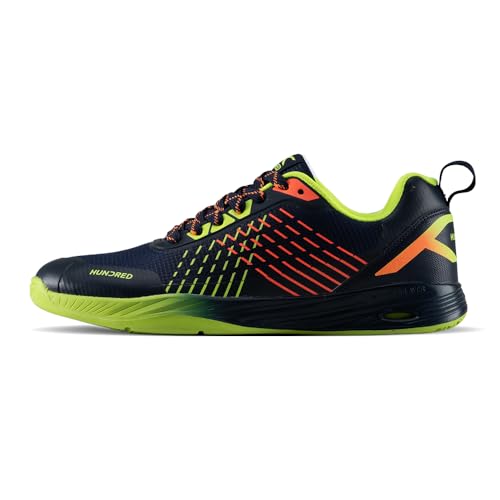 Hundred Court Zoom Unisex Non-Marking Court Shoes | Badminton, Pickleball, Table Tennis & Other Indoor Sports | Lightweight, Cushioned Grip (Navy/Lime