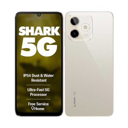 Lava Shark 5G (Steller Gold, 4GB RAM, 64GB Storage) |Bigger 6.75" HD+ Notch Display | Octacore 5G Processor | 13 MP AI Camera |5000 mAh Battery| IP54 