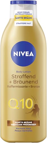 🔥 STARKER PREIS (-33%) NIVEA Body Lotion Q10 Straffend + Bräunend (250 ml), Body Milk für straffere Haut & verbesserte Elastizität in 7 Tagen, Körpercreme mit Q10 für eine natürliche Bräune