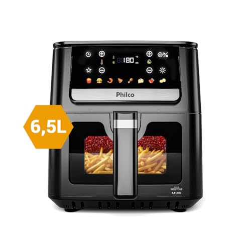 Air Fryer Philco 6,5L Visor Glass e Redstone 1700W PAF65A 127v