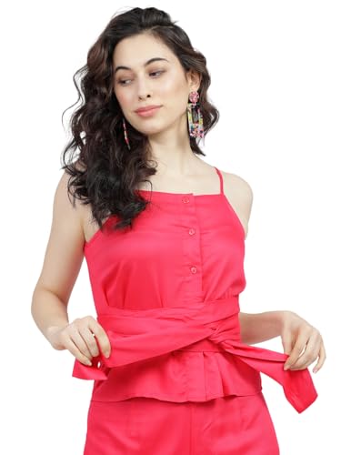 Tokyo Talkies Women's Solid Regular Fit Tops