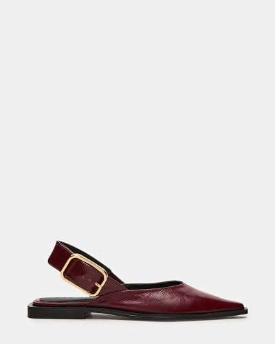 Steve Madden Women's Shay Ballet Flat, Black Leather, 8