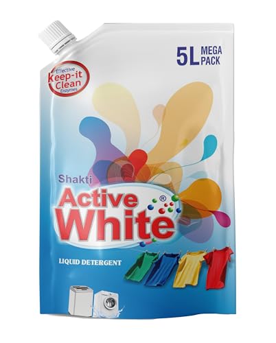 Active White Liquid Detergent - 5L Mega Pack | Lavender Fragrance | Front Load & Top Load Machine Wash & Bucket Wash Expert | Powerful Stain Removal |