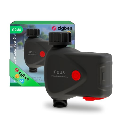 🔥 SELTEN SO GÜNSTIG (-50%) NOUS ZigBee Smart Wasserhahn-Ventil, Bewässerungssteuerung IP66, Kompatibel mit Alexa, Google Assistant, Smart Life, Timer & App-Fernbedienung, Batteriebetrieben, 3/4 Zoll, für Garten, ZigBee-Hub Erfo
