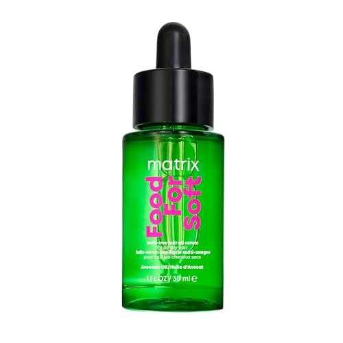 Matrix Food For Soft Hair Serum Oil For Dry, Brittle and All Hair Types - Softens, Smooths and Adds Shine With Heat Protection, Repairing Leave In With Avocado Oil, 1 Fl Oz
