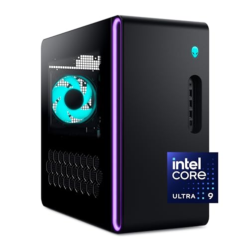 Alienware Aurora Gaming Desktop ACT1250 - Intel Core Ultra 9 285 Processor, Liquid Cooled, NVIDIA GeForce RTX 5080, 32GB DDR5 RAM, 1TB SSD, 1000W Platinum Rated PSU, Win 11 Home - Clear Panel