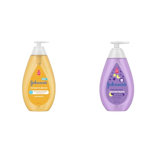 Kit Johnson's Baby Shampoo Glicerina Para Bebê, 750ml + Johnson's Baby Sabonete Líquido Relaxante Hora do Sono, 400ml