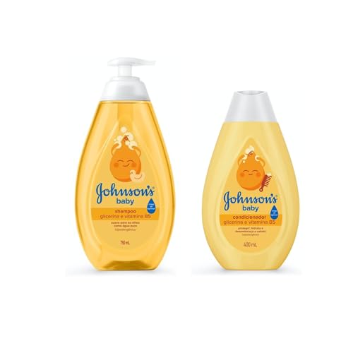 Kit Johnson's Baby Shampoo Glicerina Para Bebê, 750ml + Condicionador Infantil Johnson's Baby Regular 400 ml, Amarelo