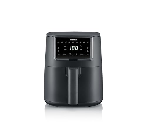 (-41%) Severin Heißluftfritteuse, Single, Fritteuse für Kochen ohne Fett, Touch-Display, 8 Automatik-Programme, vielseitige Zubereitung, Warmhaltefunktion, 4L, 1300W, schwarz, FryLight, FR 2461