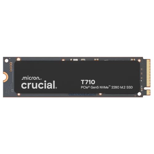 (-51%) Crucial T710 SSD 1TB M.2 NVMe PCIe 5.0 x4 Gen5, bis zu 14.900 MB/s Lesen, 13.700 MB/s Schreiben, für Laptop und Desktop PC, TLC NAND, Interne Festplatte - CT1000T710SSD8-01