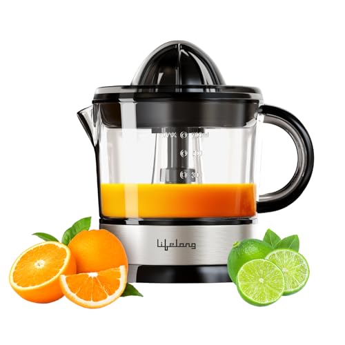 Lifelong Electric Citrus Juicer | Dual Cones & 700 ML Capacity | Electric Juicer Machine for All Fruits | Powerful 40W Motor for Low Noise | Fast Juic