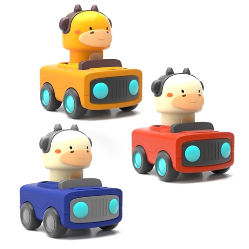 Lifelong Cuppy Animal Pack of 3 Press and Go Toy | Friction-Powered Car Vehicles for Toddlers | 1+ Year Toy Cars for Kids | No Batteries | BPA-Free | 