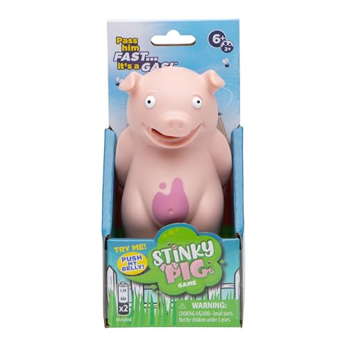 PlayMonster Stinky Pig Game Dice Game – Family Kids Games, Travel Games, Fast, Musical Active Kids Game with Funny Sounds, Multi-Player, Ages 6+