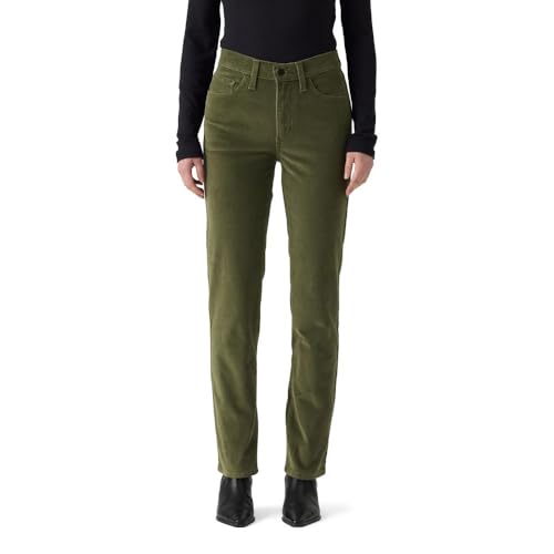 Levi's Women's 724 High Rise Straight Jeans, (New) Ivy Green (Corduroy - Stretch), 27 Short