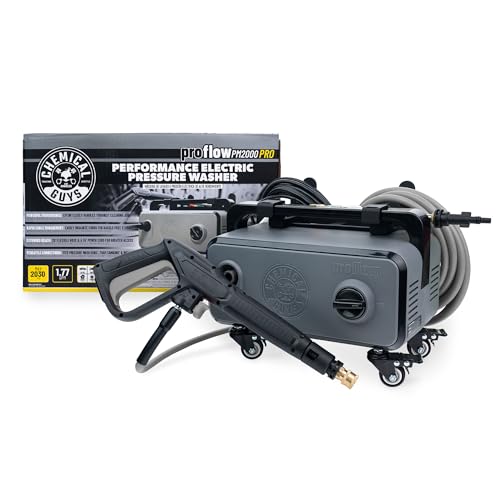 Chemical Guys Electric Pressure Washer PM2000 PRO – 2030 PSI, 1.77 GPM, 25’ Flex Hose, Compact Design, 360° Casters