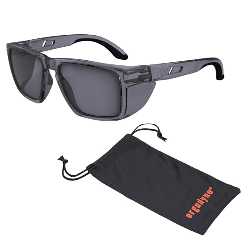 Ergodyne Skullerz SIXTEN Safety Glasses with Side Shields, Anti Fog + Anti Scratch, ANSI z87.1 with Protective Microfiber Eyewear Cleaning & Storage Bag