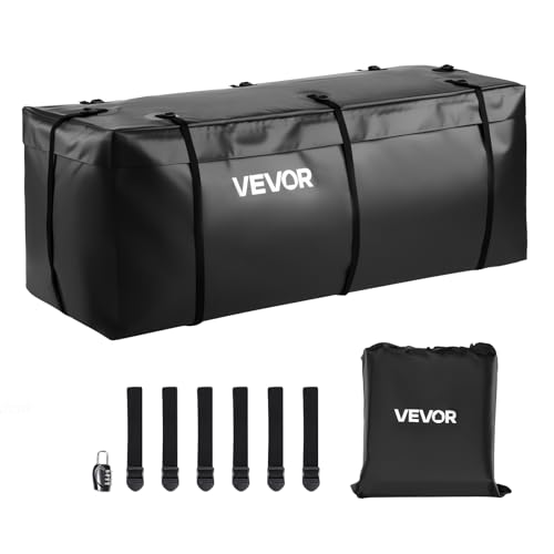 🔥 STARKER PREIS (-28%) VEVOR Gepäckträgertasche für Anhängerkupplung aus wasserdichtes 840D-PVC (0,453 m³), Gepäcktasche zur Aufbewahrung auf der Ladefläche von Lkws mit verstärkten Gurten für PKW SUVs Vans Schwarz