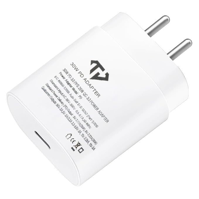 25W (PD 3.0 PPS 33W) Type-C Adaptor Compatible with Samsung-Galaxy S/A/M/F/Z Series | Super Fast AdaptorCompatible for S23/S22/S21/21 fe/S20/M14 5G/M3