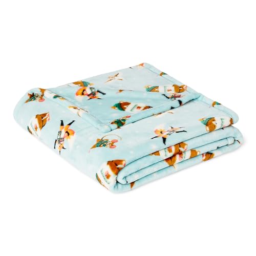 Amazon Basics Kids Fleece Blanket, Ultra-Soft Lightweight Throw for Children, Woodland Animals, 50 x 60 Inches
