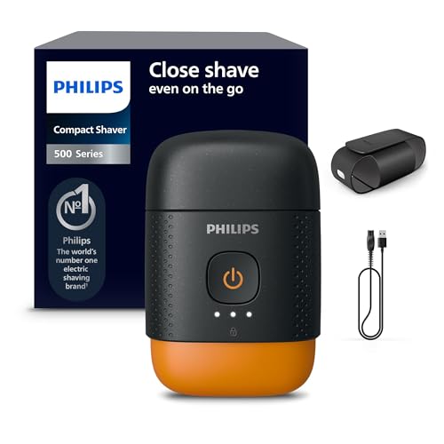 🔥 SELTEN SO GÜNSTIG (-50%) Philips Rasierer Series 500 - kompakter Elektrorasierer für Herren, 3D-Scherkopf, elektrischer Nass- und Trockenrasierer, Reiseetui, Reisesperre, magnetische Kappe, Modell S595/05
