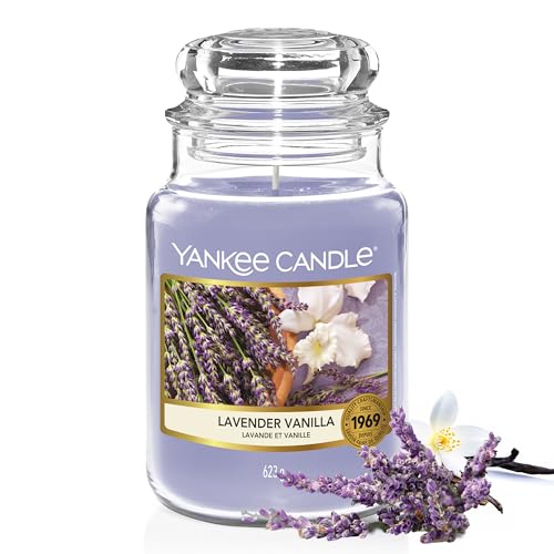 (-35%) Yankee Candle Duftkerze im Glas (groß) | Lavender Vanilla | Kerze mit langer Brenndauer bis zu 150 Stunden | Perfekte Geschenke für Frauen