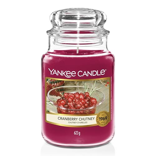 🔥 STARKER PREIS (-40%) Yankee Candle Duftkerze im Glas (groß) | Cranberry Chutney | Kerze mit langer Brenndauer bis zu 150 Stunden | Perfekte Weihnachtsgeschenke für Frauen