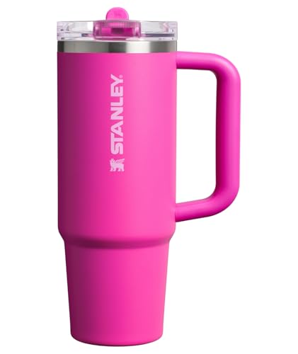 Stanley Quencher ProTour Flip Straw Tumbler with Leakproof Lid 30 oz | Built-In Straw and Handle | Cup Holder Compatible for Travel | Insulated Stainless Steel Cup | BPA-Free | Violet Blossom