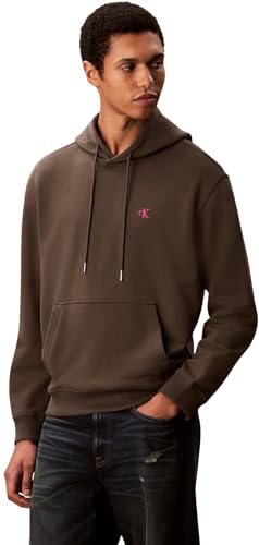 (-56%) Calvin Klein Herren LS EU 350TERRY Monogram Hoodie LV04RC297G Sweatshirts, Grau (Beluga), XXL