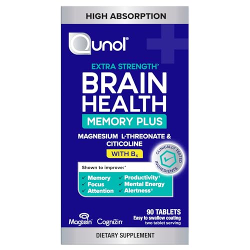 Qunol Brain Health Memory Plus With B6 Magnesium L Threonate And