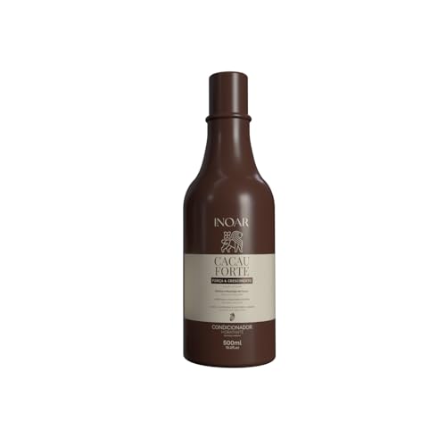 Inoar, Cacau Forte, Condicionador Fortalecedor, Brilho e Hidratação Profunda, Biotina e Manteiga de Cacau, Para Cabelos Secos ou Quebradiços, 500ml