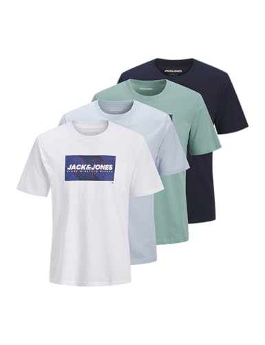 🔥 STARKER PREIS (-79%) JACK & JONES Jjcole Print Tee Ss Crew Neck 4Pk Mp