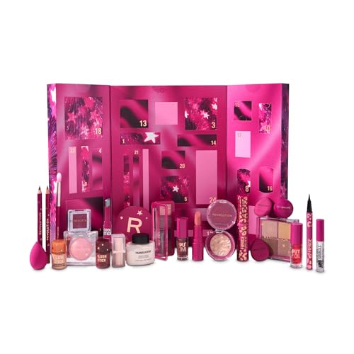 🔥 STARKER PREIS (-42%) Revolution Makeup Advent Calendar 2025, 24 Beauty-Must-haves, Geschenkset mit Lipgloss, Highlighter, Blush, Pinseln & Mascara, vegan und tierversuchsfrei