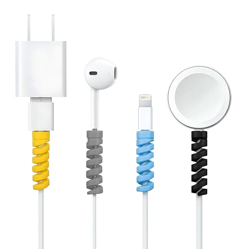 ZEBRONICS CP100, 12 Pcs, Flexible Spiral Cable Protector, Durable Data Cable Saver, Protective Cable Cover for All Wired Accessories, for iPhone & And