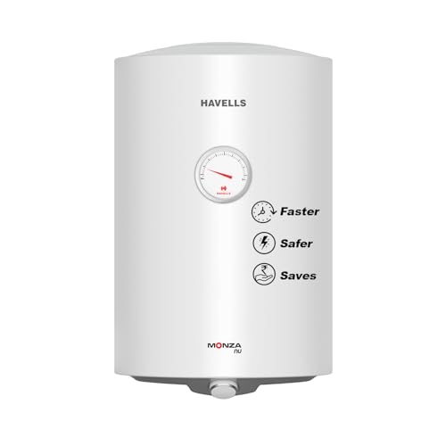 Havells All New Monza Nu 50L 5 Star Storage Water Heater(Geyser)|Faster Heating|safe to use|Saves electricity|Glass Coated Anti Rust Tank| Temp. setti