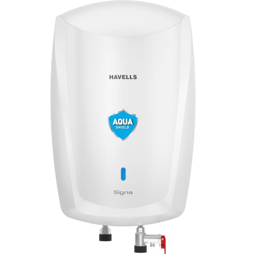 Havells Signa 5L Instant Water Heater(Geyser) with Anti Rust Aqua Shield| Twin LED Indicator| Shock Proof Body| ISI Marked| Fire Retardant Power Cord|