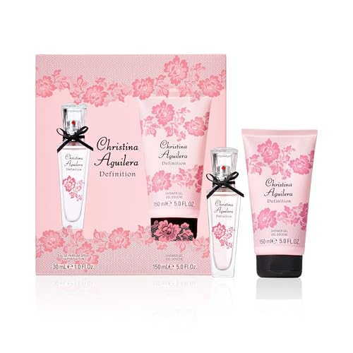 (-61%) Christina Aguilera – Definition 2-teiliges Set, floraler Moschusduft, sizilianische Bergamotte, Italienische Mandarinen & Mountain Rose Apfel, feminin & lebhaftes 150 ml Duschgel + 30 ml Eau de Parfum